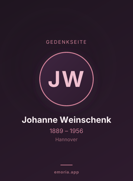 Gedenkportrait von Johanne Weinschenk