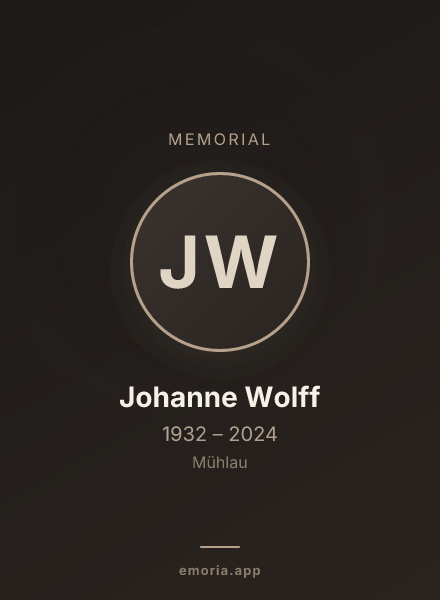 Memorial portrait of Johanne Wolff