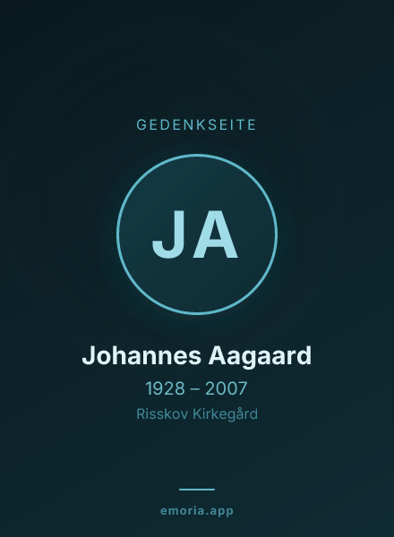 Gedenkportrait von Johannes Aagaard