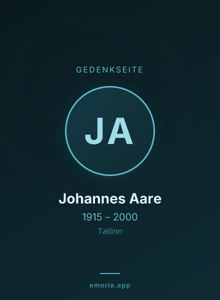 Gedenkportrait von Johannes Aare
