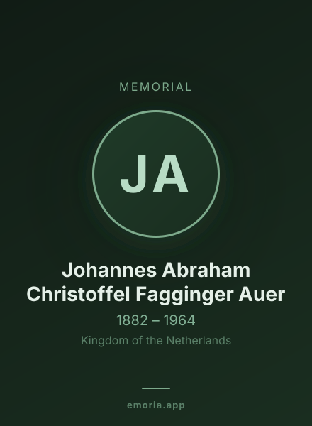Memorial portrait of Johannes Abraham Christoffel Fagginger Auer