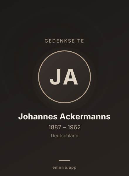 Gedenkportrait von Johannes Ackermanns