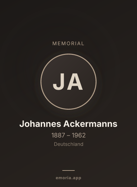 Memorial portrait of Johannes Ackermanns