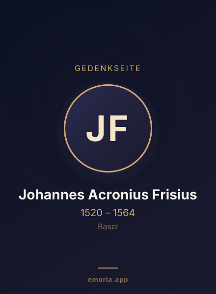 Gedenkportrait von Johannes Acronius Frisius