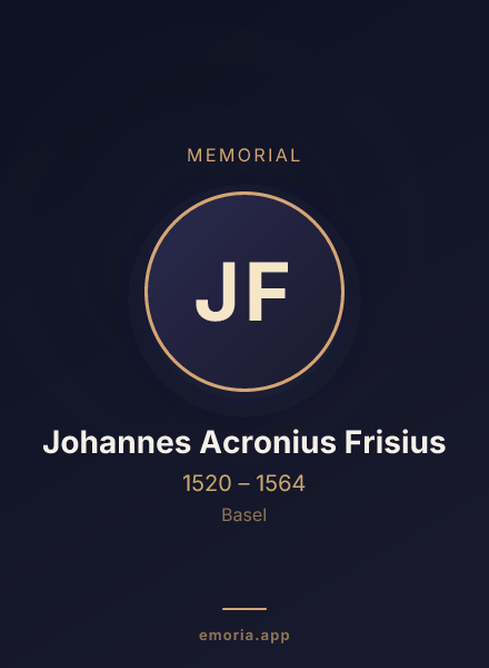 Memorial portrait of Johannes Acronius Frisius