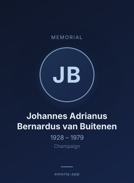 Memorial portrait of Johannes Adrianus Bernardus van Buitenen