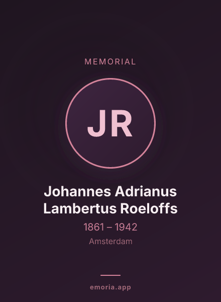 Memorial portrait of Johannes Adrianus Lambertus Roeloffs