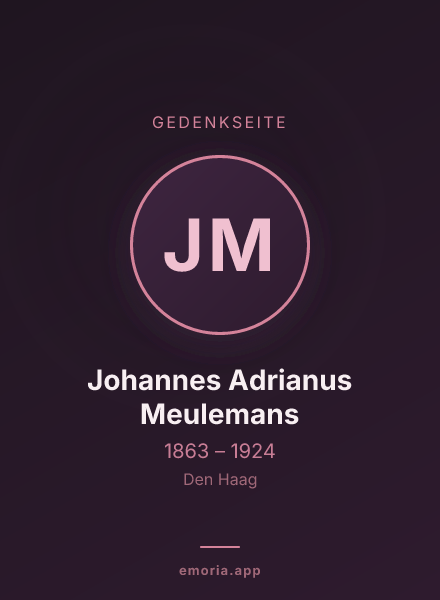 Gedenkportrait von Johannes Adrianus Meulemans