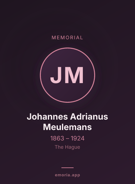 Memorial portrait of Johannes Adrianus Meulemans