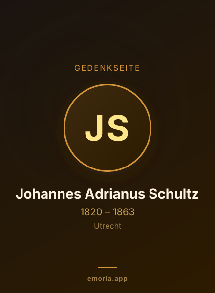 Gedenkportrait von Johannes Adrianus Schultz