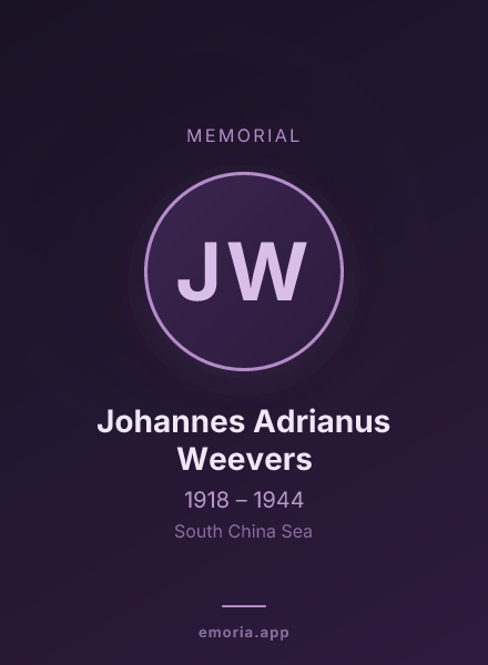 Memorial portrait of Johannes Adrianus Weevers