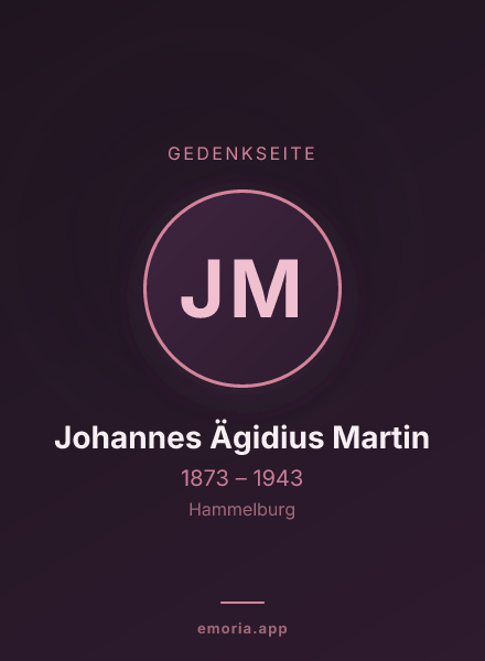 Gedenkportrait von Johannes Ägidius Martin