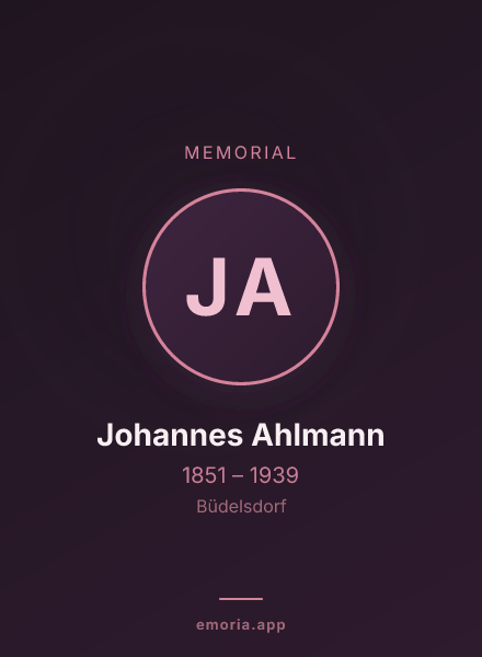Memorial portrait of Johannes Ahlmann