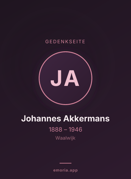 Gedenkportrait von Johannes Akkermans