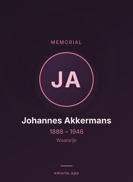 Memorial portrait of Johannes Akkermans