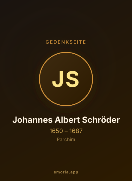 Gedenkportrait von Johannes Albert Schröder