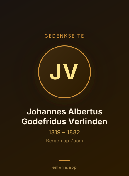Gedenkportrait von Johannes Albertus Godefridus Verlinden