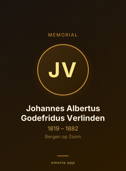 Memorial portrait of Johannes Albertus Godefridus Verlinden