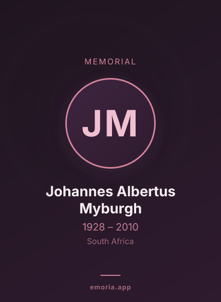 Memorial portrait of Johannes Albertus Myburgh
