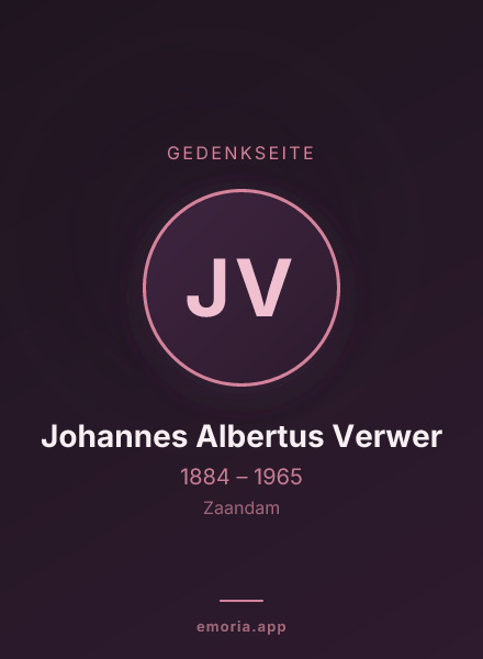 Gedenkportrait von Johannes Albertus Verwer