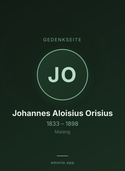 Gedenkportrait von Johannes Aloisius Orisius