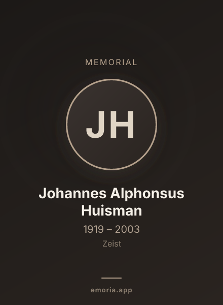 Memorial portrait of Johannes Alphonsus Huisman