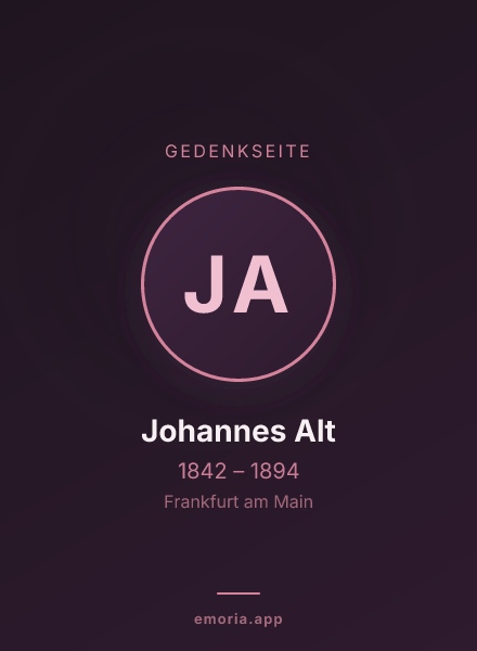 Gedenkportrait von Johannes Alt
