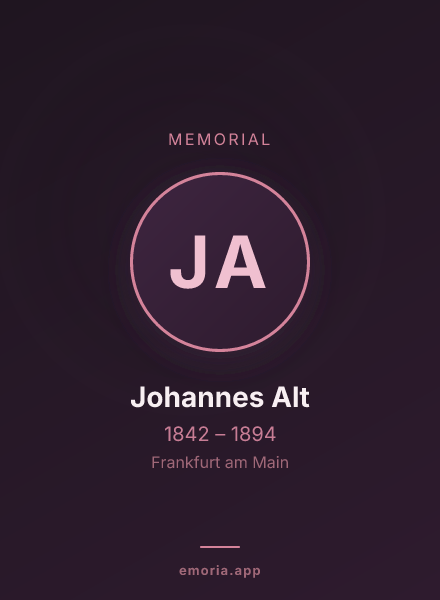 Memorial portrait of Johannes Alt