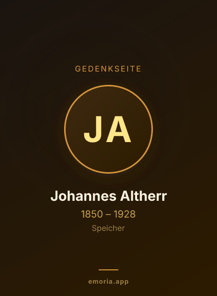 Gedenkportrait von Johannes Altherr