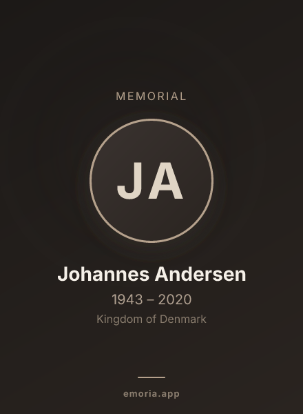 Memorial portrait of Johannes Andersen