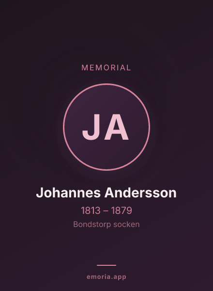Memorial portrait of Johannes Andersson