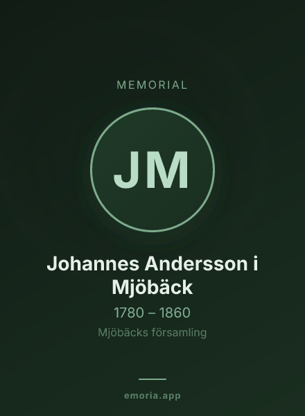 Memorial portrait of Johannes Andersson i Mjöbäck