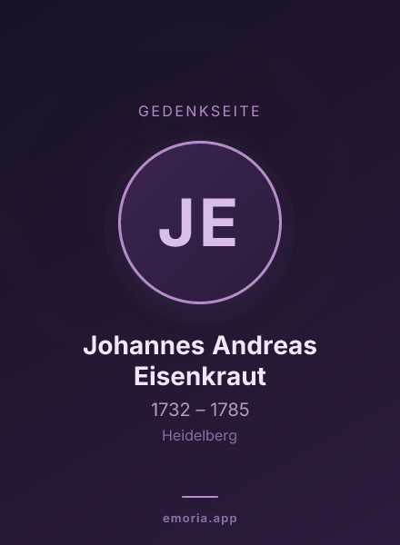 Gedenkportrait von Johannes Andreas Eisenkraut