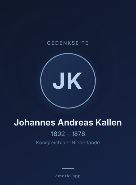 Gedenkportrait von Johannes Andreas Kallen