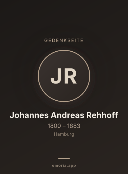 Gedenkportrait von Johannes Andreas Rehhoff