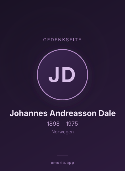 Gedenkportrait von Johannes Andreasson Dale