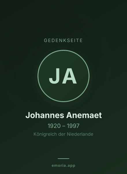 Gedenkportrait von Johannes Anemaet