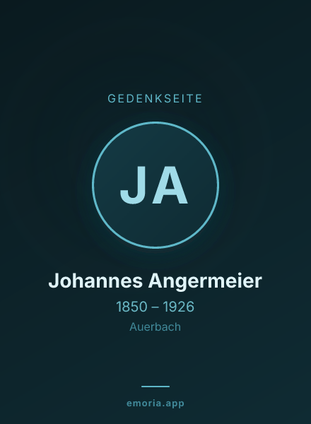 Gedenkportrait von Johannes Angermeier