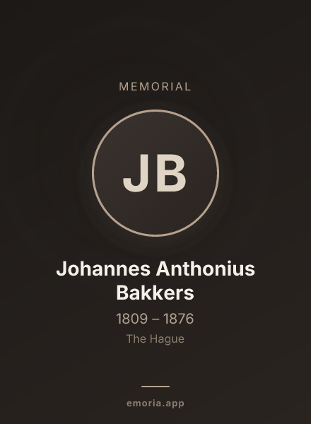 Memorial portrait of Johannes Anthonius Bakkers