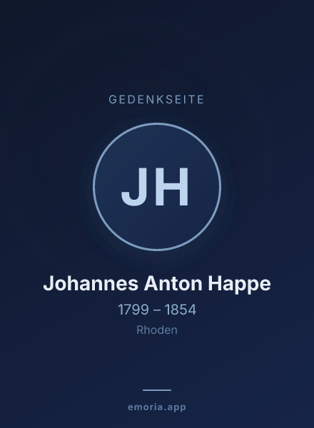 Gedenkportrait von Johannes Anton Happe