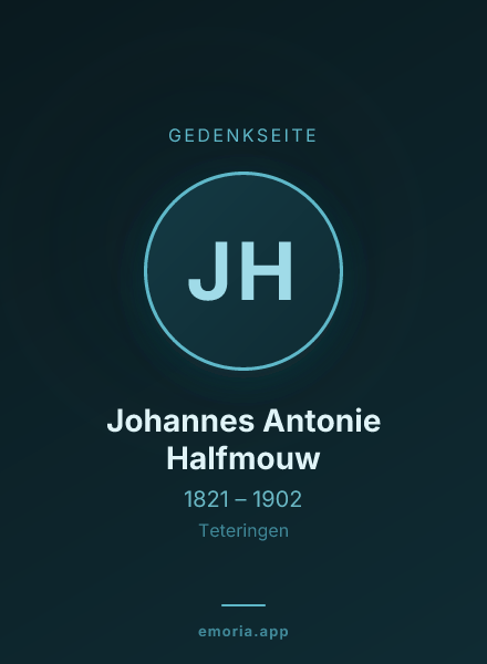 Gedenkportrait von Johannes Antonie Halfmouw