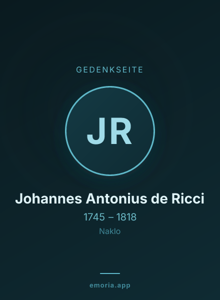 Gedenkportrait von Johannes Antonius de Ricci