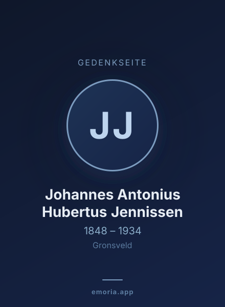Gedenkportrait von Johannes Antonius Hubertus Jennissen