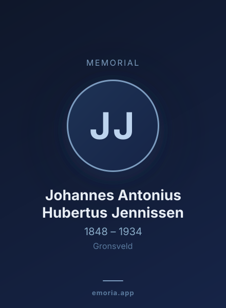 Memorial portrait of Johannes Antonius Hubertus Jennissen