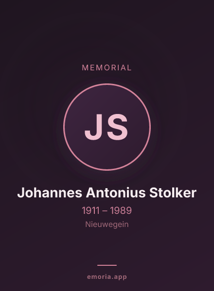 Memorial portrait of Johannes Antonius Stolker