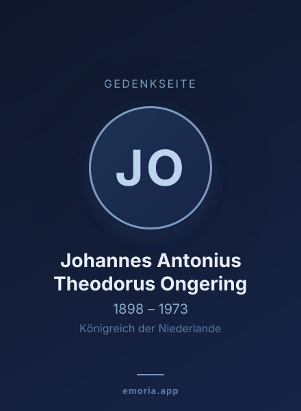 Gedenkportrait von Johannes Antonius Theodorus Ongering