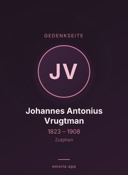 Gedenkportrait von Johannes Antonius Vrugtman
