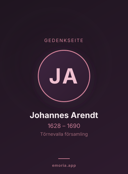Gedenkportrait von Johannes Arendt