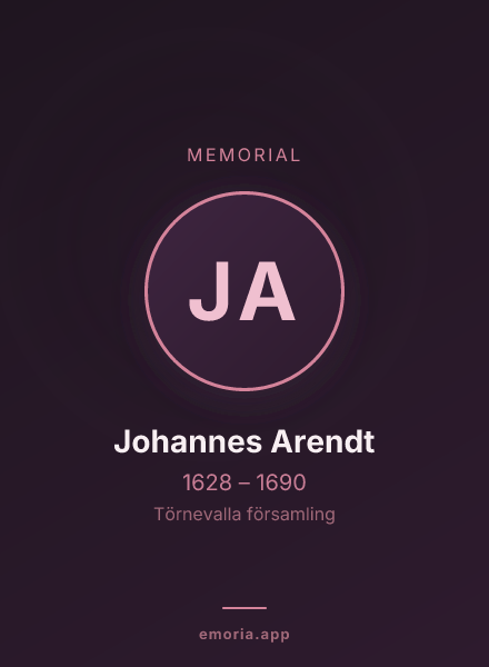 Memorial portrait of Johannes Arendt