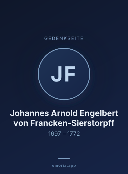 Gedenkportrait von Johannes Arnold Engelbert von Francken-Sierstorpff